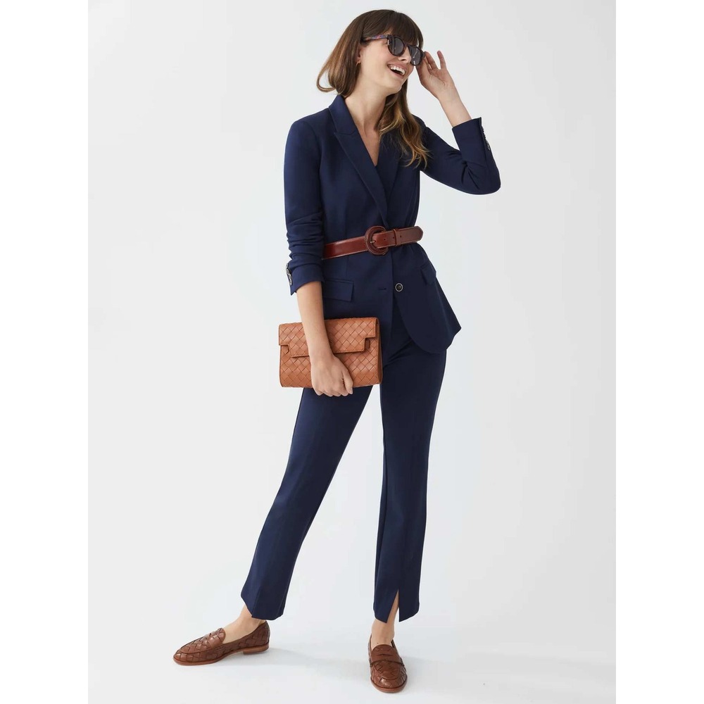 J. McLaughlin $198 Women's Deanne Straight Leg Split Hem Pant in Winter Navy 8